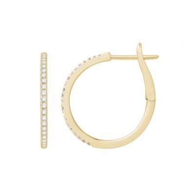 Créoles Diamants GSI2 0,25 ct et Or Jaune 750, Diamètre 20 mm - Diamond Lady
