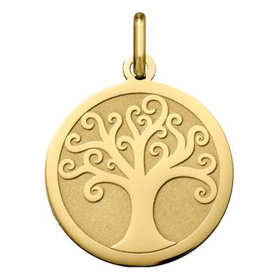 Médaille Arbre de Vie Arabesque Or Jaune 750, Diamètre 20 mm - Argyor