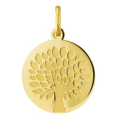 Médaille Arbre de Vie Feuillage Or Jaune 750, Diamètre 16 mm ou 18 mm - Argyor