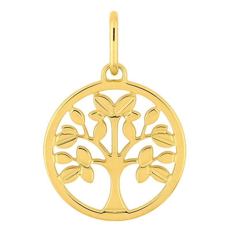 Yellow Gold 750/1000 Tree of Life Medal 12 mm Diameter - Emanessence