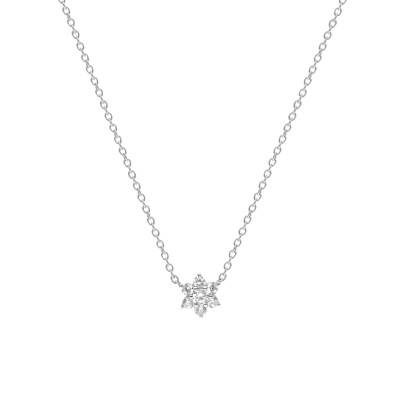 Collier Etoile Diamants 0,25 ct GSI1 et Or Blanc 750, Longueur 40 cm - Diamond Lady