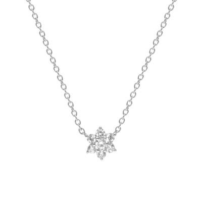 Collier Etoile Diamants 0,25 ct GSI1 et Or Blanc 750, Longueur 40 cm - Diamond Lady