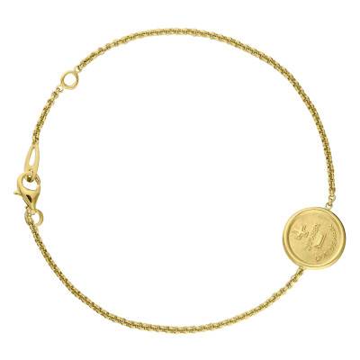 Augis La Médaille d'Amour L'Originale 750 Yellow Gold Bracelet, Length 16 cm to 18 cm - Augis