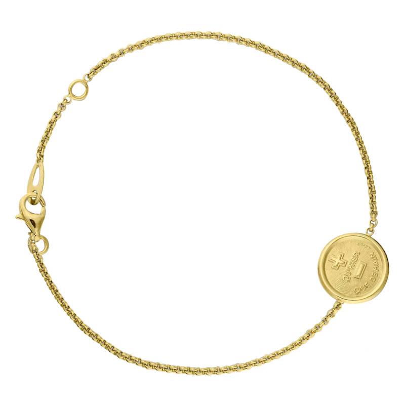 Augis La Médaille d'Amour L'Originale 750 Yellow Gold Bracelet, Length 16 cm to 18 cm - Augis