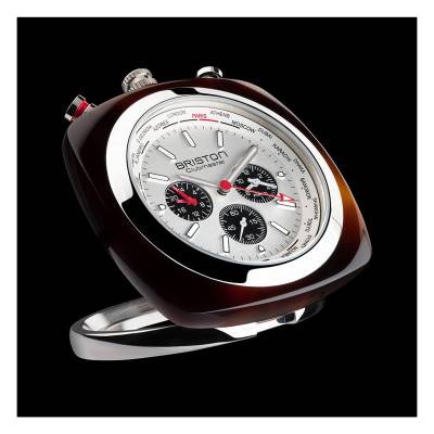 White Acetate Clubmaster Travel Alarm Clock 211250.SA.T.2 - Briston