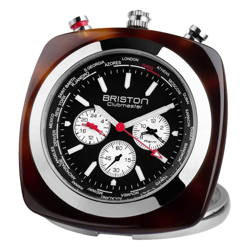Black Clubmaster Acetate Travel Alarm Clock 211250.SA.T.1 - Briston