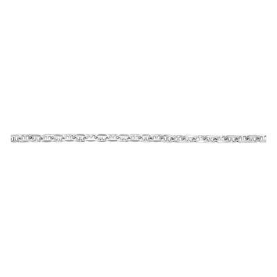 Rhodium-Plated 925 Silver Mariner Chain Bracelet, Length 19 cm, Width 5 mm - Manillon