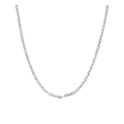 Rhodium-Plated 925 Silver Mariner Chain, Length 50 cm, Width 5 mm - Manillon