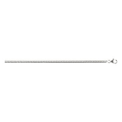 Chaine Maille Anglaise Argent 925 Rhodié, Longueur 42 cm - Manillon