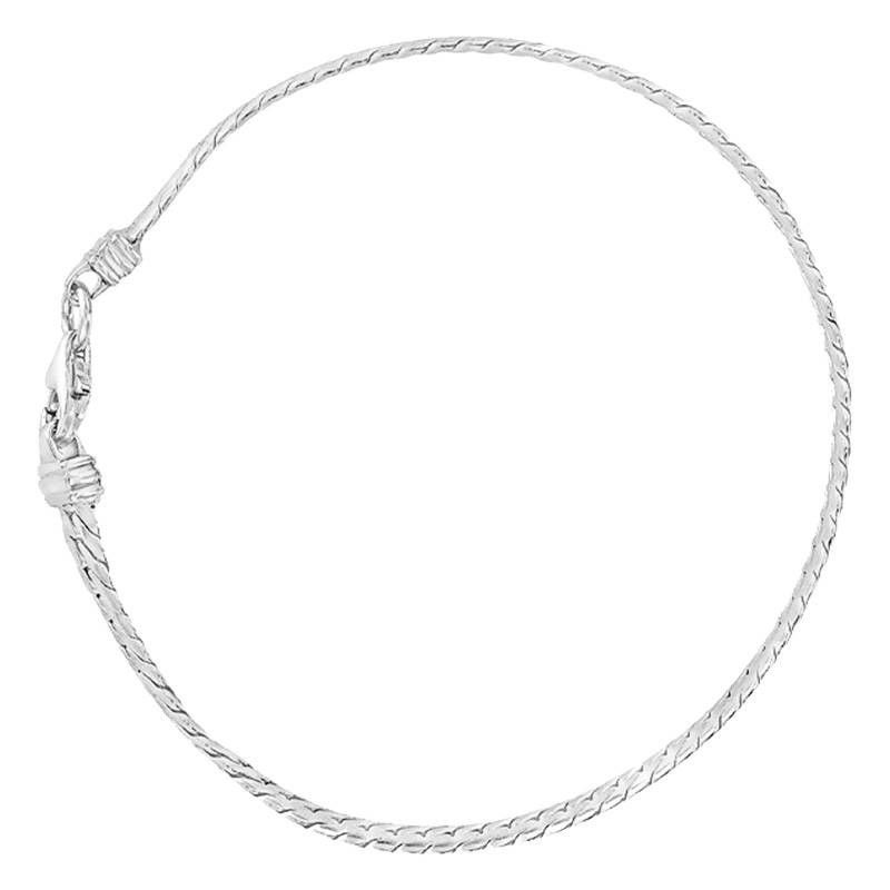 925 Rhodium-Plated Silver Fancy Link Bracelet, Length 18 cm - Manillon