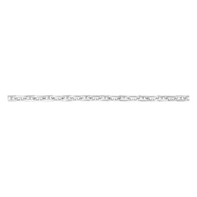 Bracelet Maille Marine Plate Argent 925 Rhodié, Longueur 18 cm - Manillon