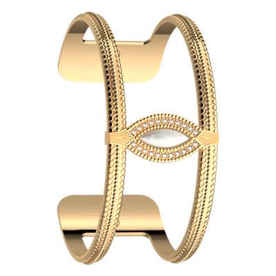Manchette Persan Dorée & Oxyde de Zirconium, 14 mm et 25 mm - Les Georgettes