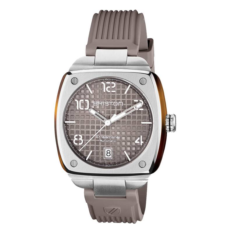Streamliner Urban Auto Watch Steel and Taupe Acetate - Briston