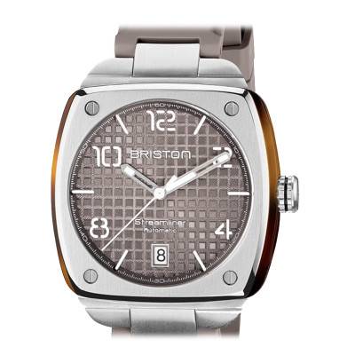 Streamliner Urban Auto Watch Steel and Taupe Acetate - Briston