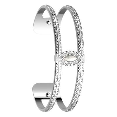 Silver-Plated Cubic Zirconia Persan Cuff Bracelet, Width 14 mm and 25 mm - Les Georgettes