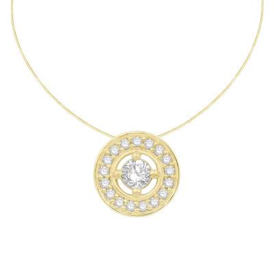 Collier Rond Diamants 0,25 ct GSI2 et Or Jaune 750 - Diamond Lady