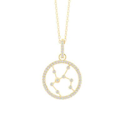 Collier Constellation Sagittaire en Or Jaune 750 & Diamants 0,17 ct, Longueur 42 cm - Aurora