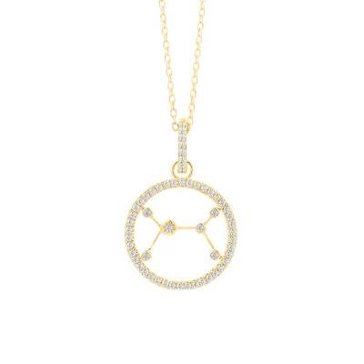 Collier Constellation Cancer en Or Jaune 750 & Diamants 0,16 ct, Longueur 42 cm - Aurora