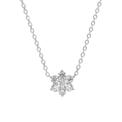 Collier Etoile Diamant 0,77 ct GSI1 et Or Blanc 750, Longueur 40 cm - Diamond Lady