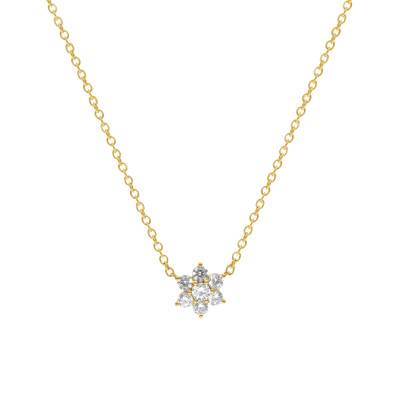 Collier Etoile Diamant 0,52 ct GSI1 et Or Jaune 750, Longueur 40 cm - Diamond Lady