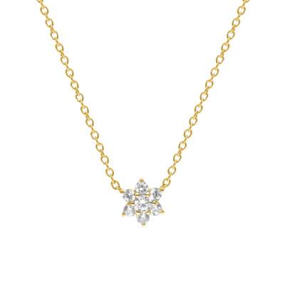 Collier Etoile Diamants 0,25 ct GSI1 et Or Jaune 750, Longueur 40 cm - Diamond Lady