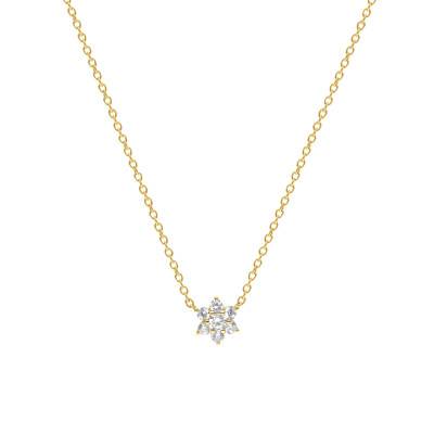 Collier Etoile Diamants 0,25 ct GSI1 et Or Jaune 750, Longueur 40 cm - Diamond Lady