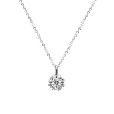 Collier Illusions Diamants 0,40 ct GSI2 et Or Blanc 750, Longueur 40 cm - Diamond Lady