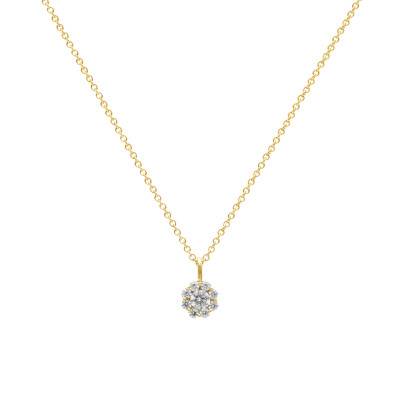 Collier Illusions Diamants 0,30 ct GSI2 et Or Jaune 750, Longueur 40 cm - Diamond Lady