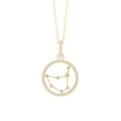 Collier Constellation Capricorne en Or Jaune 750 & Diamants 0,17 ct, Longueur 42 cm - Aurora