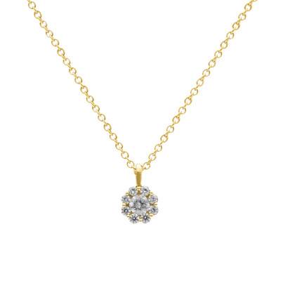 Collier Illusions Diamants 0,20 ct GSI2 et Or Jaune 750, Longueur 40 cm - Diamond Lady