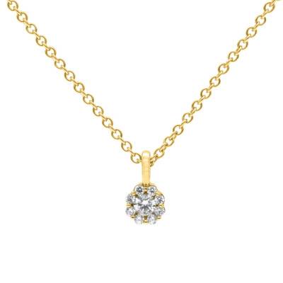 Collier Illusions Diamants 0,10 ct GSI2 et Or Jaune 750, Longueur 40 cm - Diamond Lady