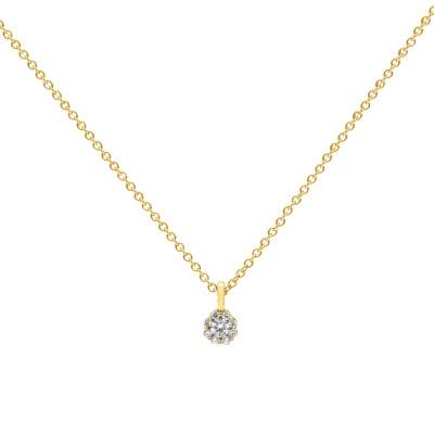 Collier Illusions Diamants 0,10 ct GSI2 et Or Jaune 750, Longueur 40 cm - Diamond Lady