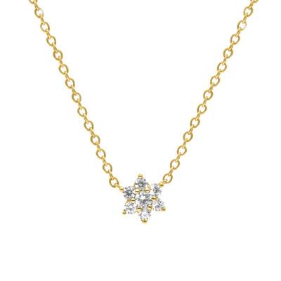 Collier Etoile Diamants 0,15 ct GSI1 et Or Jaune 750, Longueur 40 cm - Diamond Lady