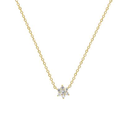 Collier Etoile Diamants 0,15 ct GSI1 et Or Jaune 750, Longueur 40 cm - Diamond Lady