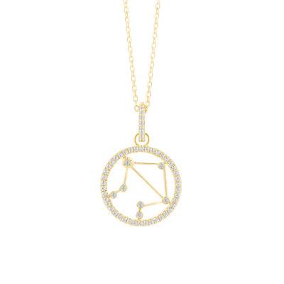Collier Constellation Balance en Or Jaune 750 & Diamants 0,17 ct, Longueur 42 cm - Aurora