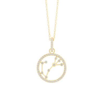 Collier Constellation Scorpion en Or Jaune 750 & Diamants 0,17 ct, Longueur 42 cm - Aurora