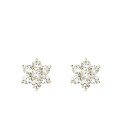 Boucles d'oreilles Étoiles Diamants 0,50 ct GSI1 et Or Jaune 750 - Diamond Lady