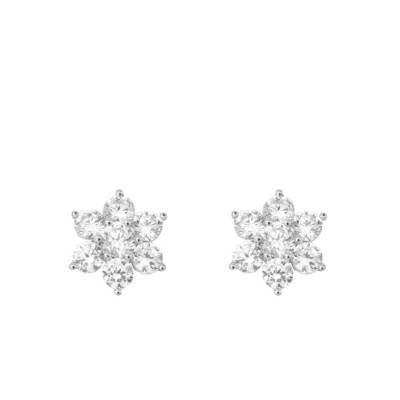 Boucles d'oreilles Étoiles Diamants 0,32 ct GSI1 et Or Blanc 750 - Diamond Lady