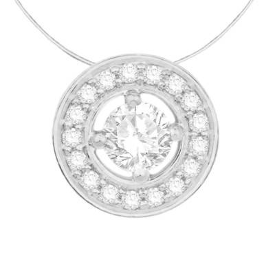 Collier Rond Diamants 0,35 ct GSI2 et Or Blanc 750, Longueur 40 cm - Diamond Lady