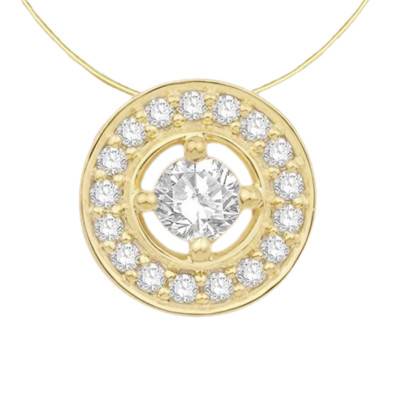 Collier Rond Or Jaune 750 et Diamants 0,25 ct GSI2 , Longueur 40 cm - Diamond Lady