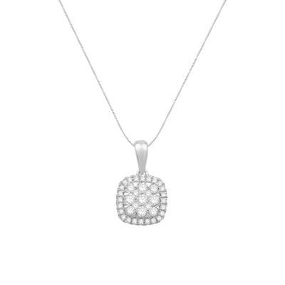 Collier Diamants 0,30 ct GSI2 et Or Blanc 750, Longueur 40 cm - Diamond Lady