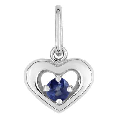 Pendentif Cœur Évidé Saphir Or Blanc 375 - Emanessence
