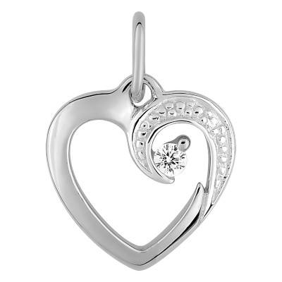 Pendentif en Or Blanc 375 & Oxyde de Zirconium - Emanessence