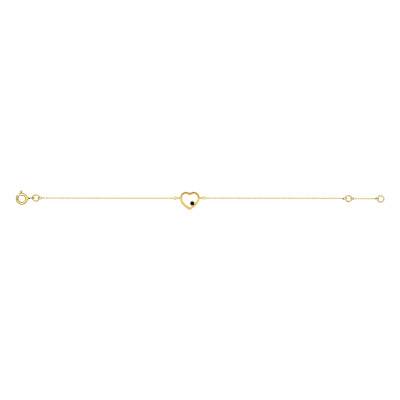 375/1000 Yellow Gold Heart Bracelet & Sapphire - Emanessence