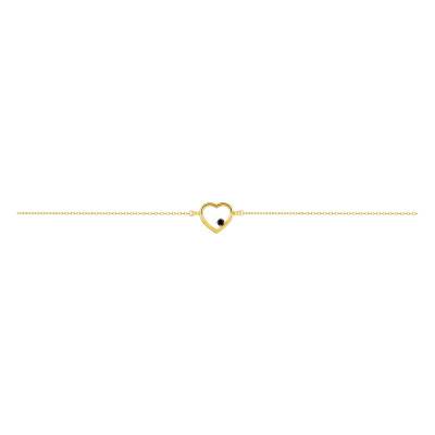 375/1000 Yellow Gold Heart Bracelet & Sapphire - Emanessence
