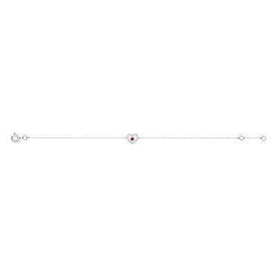 Bracelet Or Blanc 375 Rubis & Oxydes de Zirconium - Emanessence