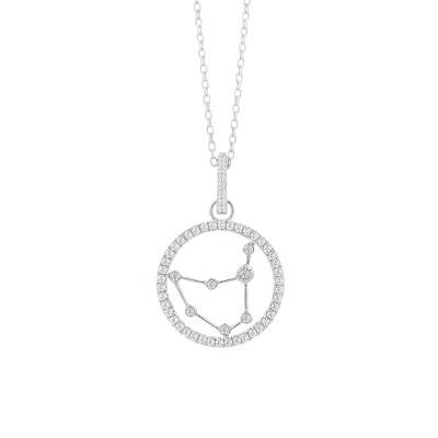 Collier Constellation Capricorne en Or Blanc 750 & Diamants 0,17 ct, Longueur 42 cm - Aurora