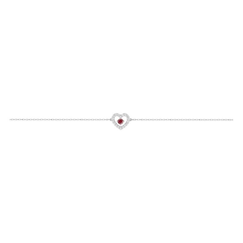 375/1000 White Gold, Zirconia & Ruby Bracelet - Emanessence