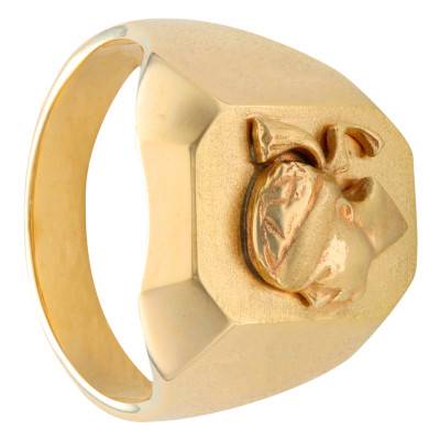 375 or 750 Yellow Gold Octagonal Moor's Head Signet Ring - Imperium