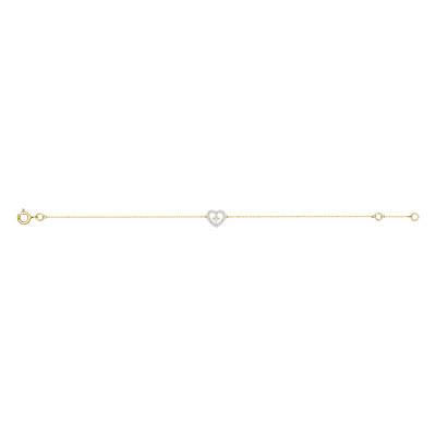 375 Yellow Gold, Cubic Zirconia & Rhodium Bracelet - Emanessence